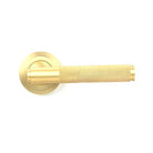 Satin Brass Brompton Lever on Rose Set (Art Deco) - Unsprung | From The Anvil-Concealed-Yester Home