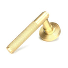 Satin Brass Brompton Lever on Rose Set (Beehive) | From The Anvil-Concealed-Yester Home