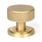 Satin Brass Brompton Mortice/Rim Knob Set (Art Deco) | From The Anvil-Mortice Knobs-Yester Home
