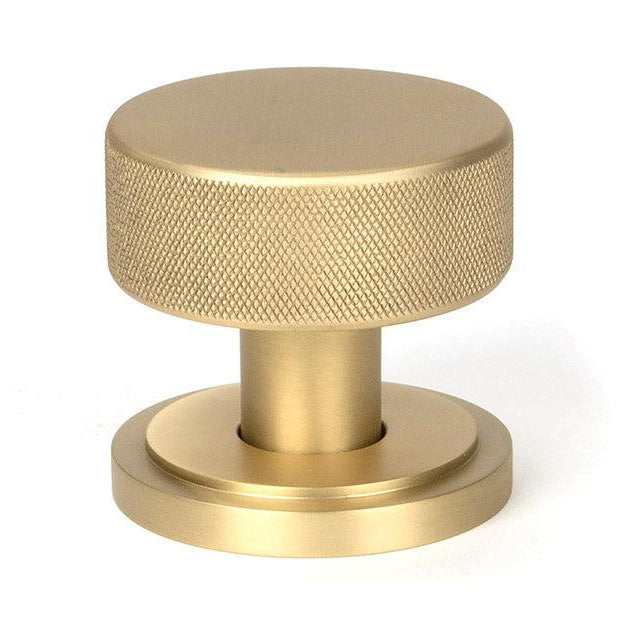 Satin Brass Brompton Mortice/Rim Knob Set (Art Deco) | From The Anvil-Mortice Knobs-Yester Home