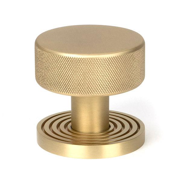 Satin Brass Brompton Mortice/Rim Knob Set (Beehive) | From The Anvil-Mortice Knobs-Yester Home