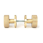 Satin Brass Brompton Mortice/Rim Knob Set (Plain) | From The Anvil-Mortice Knobs-Yester Home