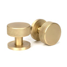 Satin Brass Brompton Mortice/Rim Knob Set (Plain) | From The Anvil - Mortice Knobs - From The Anvil - Yester Home