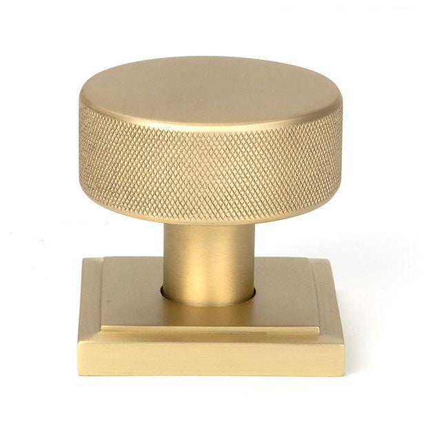 Satin Brass Brompton Mortice/Rim Knob Set (Square)-Mortice Knobs-Yester Home