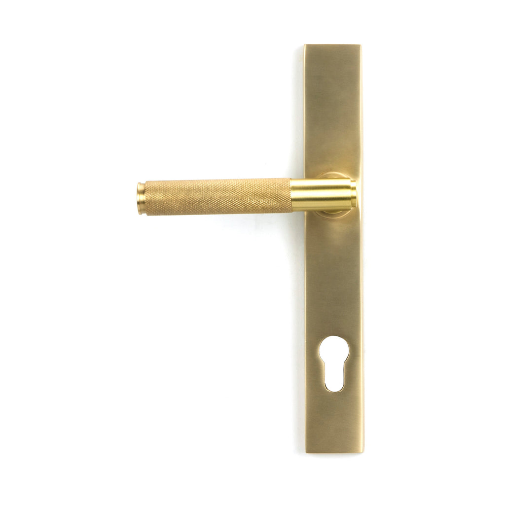 Satin Brass Brompton Slimline Lever Espag. Lock Set | From The Anvil