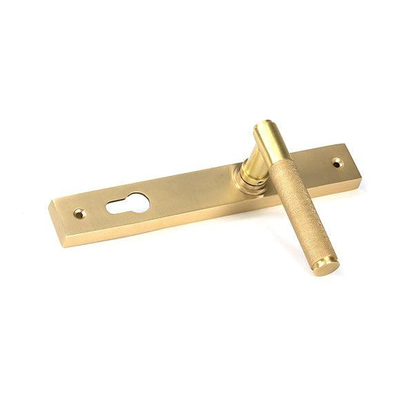 Satin Brass Brompton Slimline Lever Espag. Lock Set | From The Anvil-Espagnolette-Yester Home