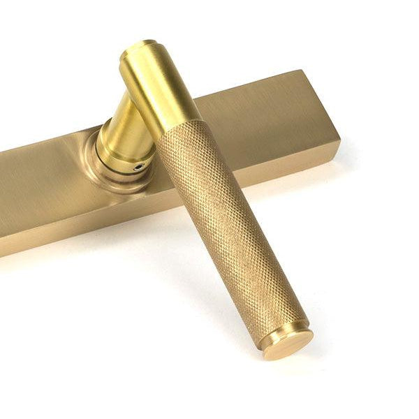Satin Brass Brompton Slimline Lever Espag. Lock Set | From The Anvil