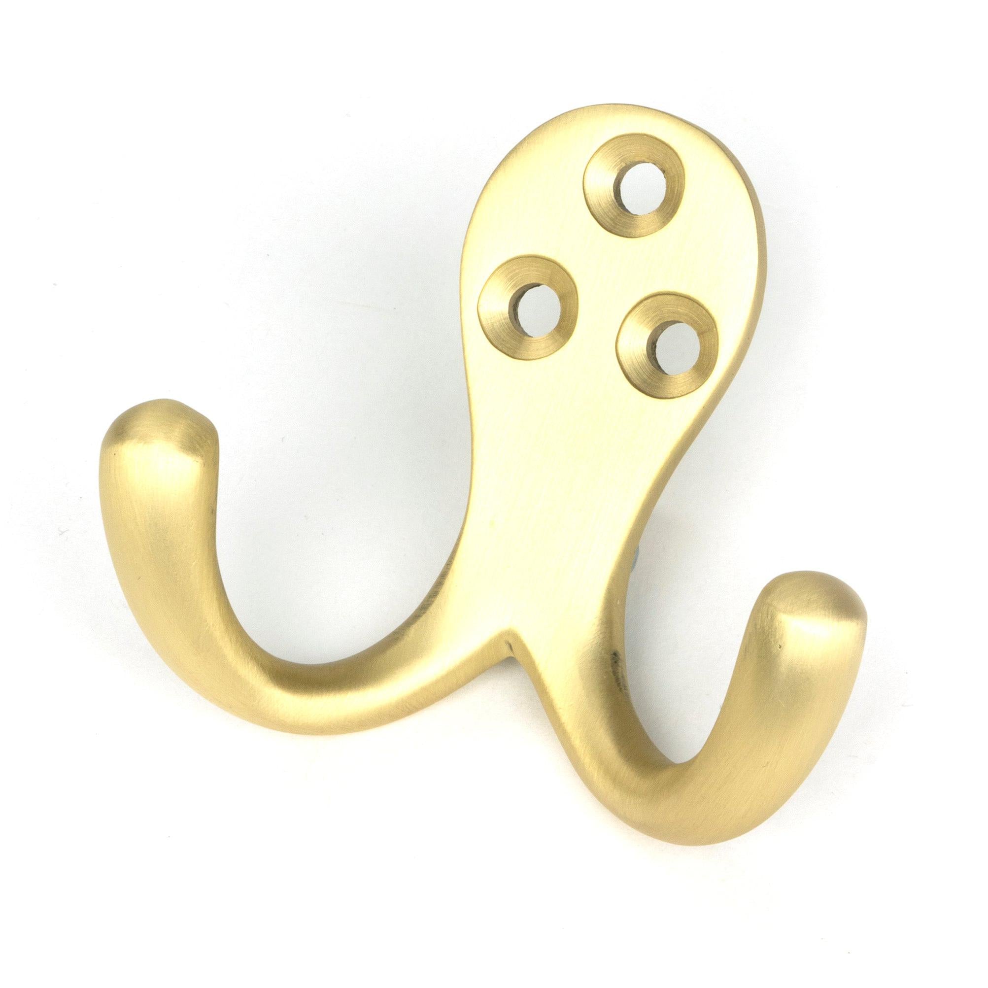 Satin Brass Celtic Double Robe Hook | From The Anvil - Coat Hooks - From The Anvil - Yester Home