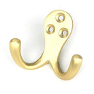 Satin Brass Celtic Double Robe Hook | From The Anvil-Coat Hooks-Yester Home