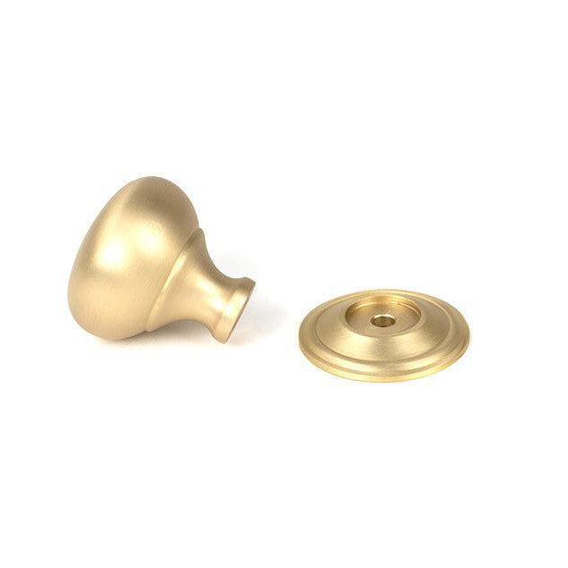 Satin Brass Mushroom Cabinet Knob 32mm | From The Anvil-Cabinet Knobs-Yester Home