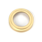 Satin Brass Round Escutcheon (Art Deco) | From The Anvil-Escutcheons-Yester Home
