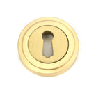 Satin Brass Round Escutcheon (Art Deco) | From The Anvil - Escutcheons - From The Anvil - Yester Home