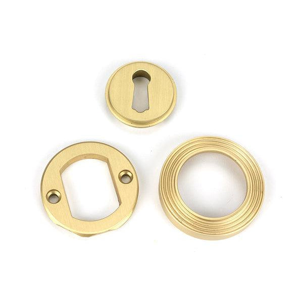 Satin Brass Round Escutcheon (Beehive) | From The Anvil-Escutcheons-Yester Home