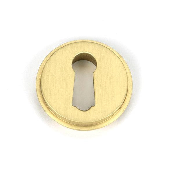 Satin Brass Round Escutcheon (Beehive) | From The Anvil-Escutcheons-Yester Home