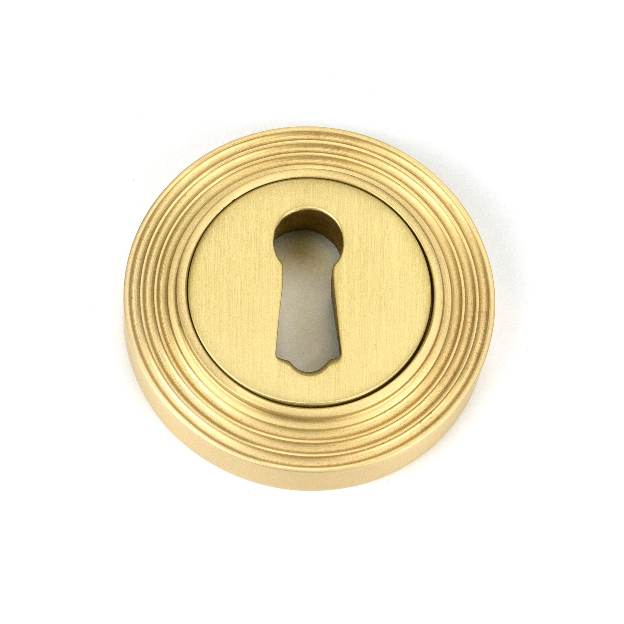 Satin Brass Round Escutcheon (Beehive) | From The Anvil-Escutcheons-Yester Home