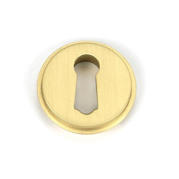 Satin Brass Round Escutcheon (Plain) | From The Anvil-Escutcheons-Yester Home