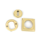 Satin Brass Round Escutcheon (Square) | From The Anvil-Escutcheons-Yester Home