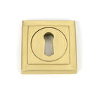 Satin Brass Round Escutcheon (Square) | From The Anvil-Escutcheons-Yester Home