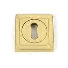 Satin Brass Round Escutcheon (Square) | From The Anvil - Escutcheons - From The Anvil - Yester Home