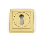 Satin Brass Round Escutcheon (Square) | From The Anvil-Escutcheons-Yester Home