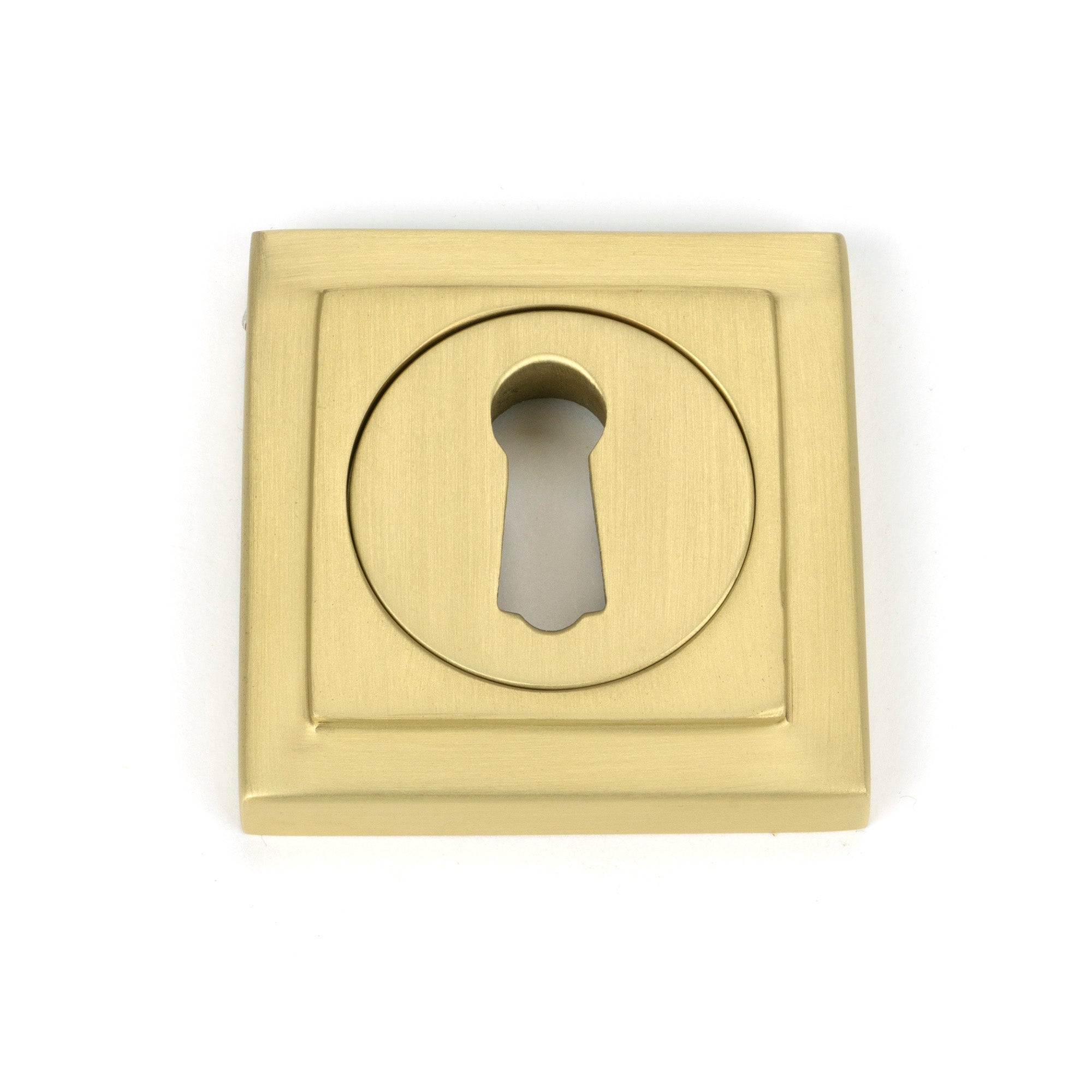 Satin Brass Round Escutcheon (Square) | From The Anvil-Escutcheons-Yester Home