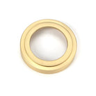 Satin Brass Round Euro Escutcheon (Art Deco) | From The Anvil-Euro Escutcheons-Yester Home