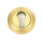 Satin Brass Round Euro Escutcheon (Beehive) | From The Anvil-Euro Escutcheons-Yester Home