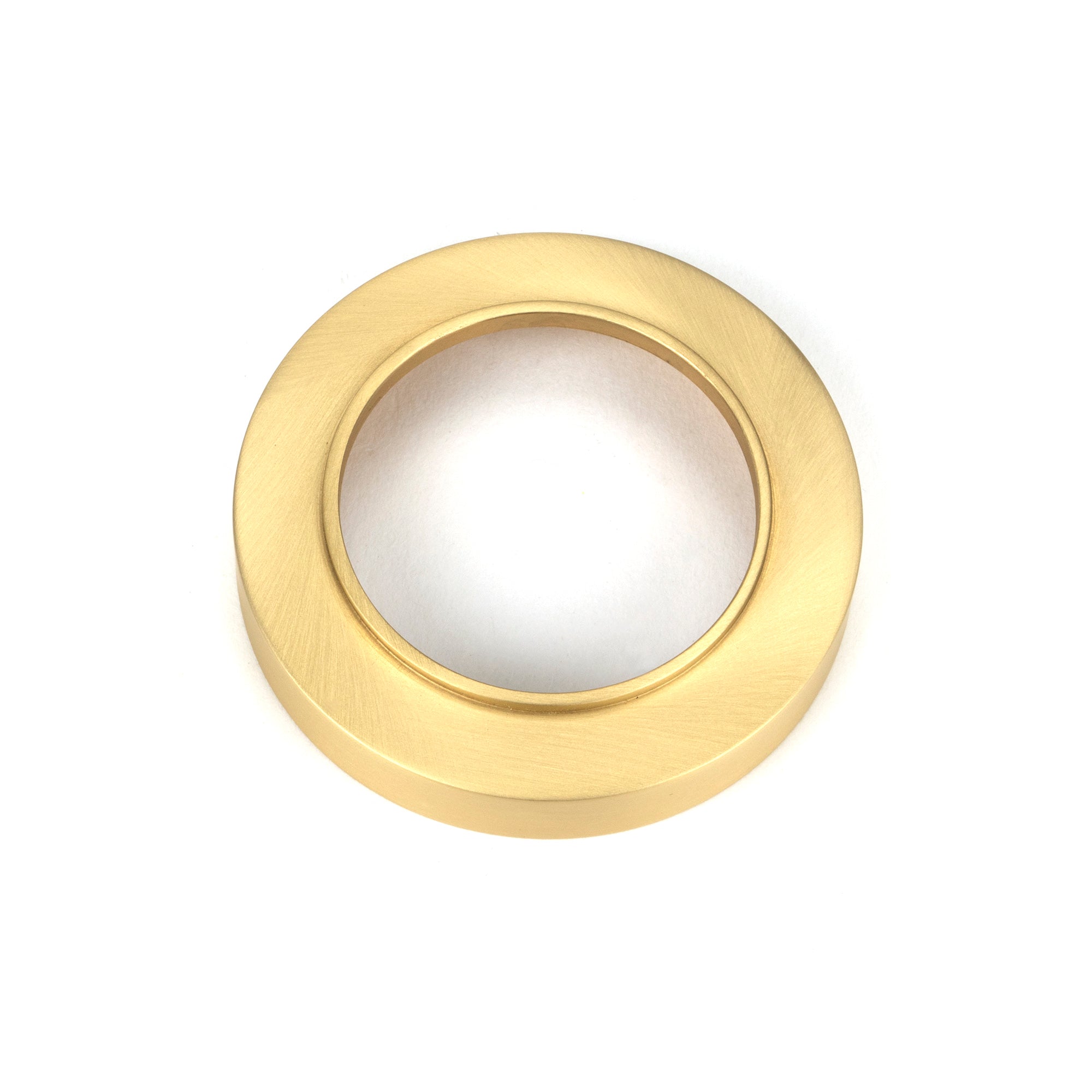 Satin Brass Round Euro Escutcheon (Plain) | From The Anvil-Euro Escutcheons-Yester Home