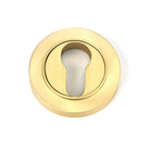 Satin Brass Round Euro Escutcheon (Plain) | From The Anvil-Euro Escutcheons-Yester Home