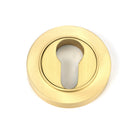 Satin Brass Round Euro Escutcheon (Plain) | From The Anvil-Euro Escutcheons-Yester Home