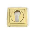 Satin Brass Round Euro Escutcheon (Square) | From The Anvil-Euro Escutcheons-Yester Home