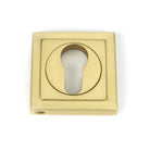 Satin Brass Round Euro Escutcheon (Square) | From The Anvil - Euro Escutcheons - From The Anvil - Yester Home