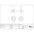 Satin Brass Round Thumbturn Set (Art Deco) | From The Anvil - Thumbturns - From The Anvil - Yester Home