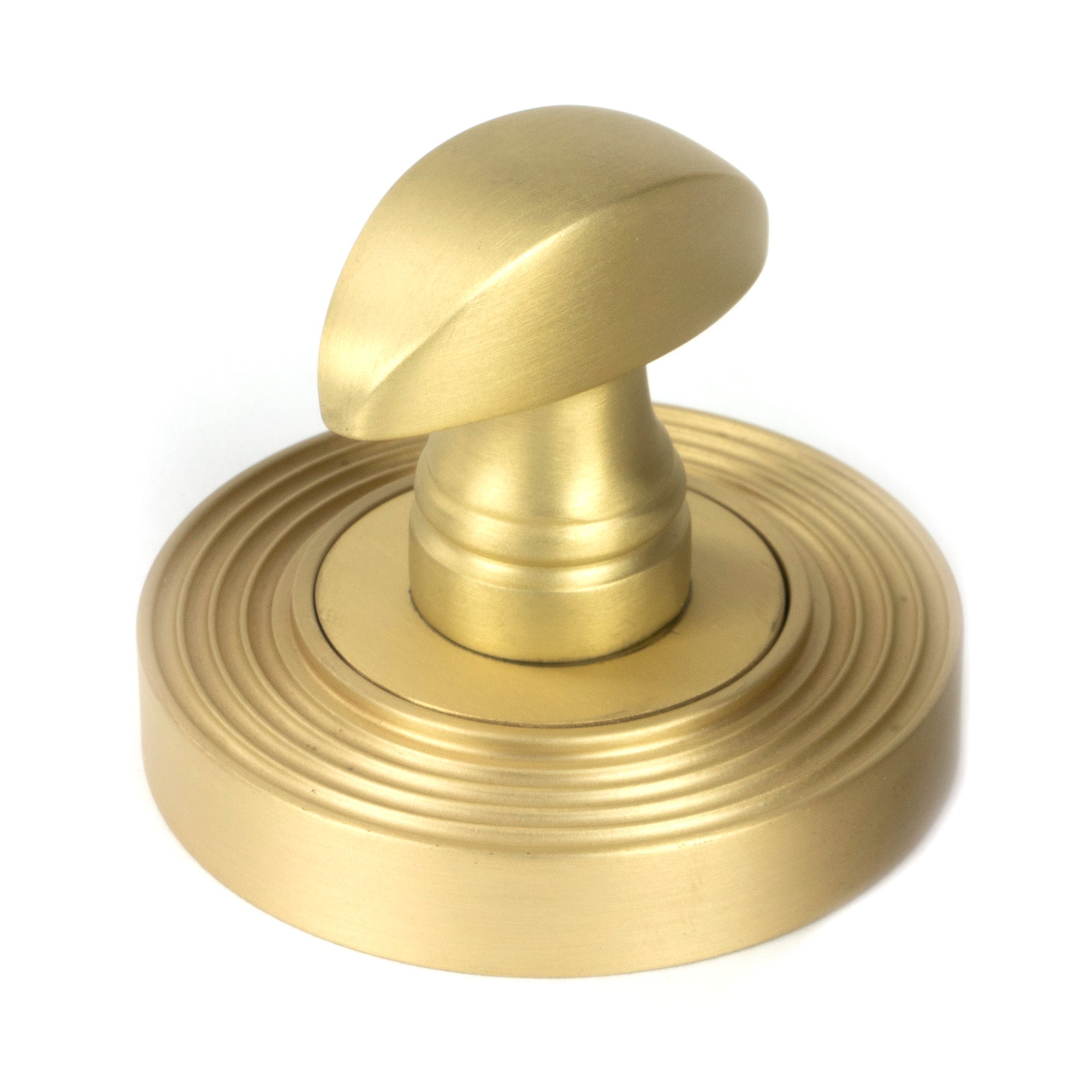 Satin Brass Round Thumbturn Set (Beehive) | From The Anvil-Thumbturns-Yester Home