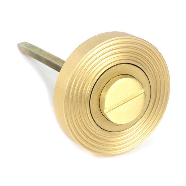 Satin Brass Round Thumbturn Set (Beehive) | From The Anvil-Thumbturns-Yester Home