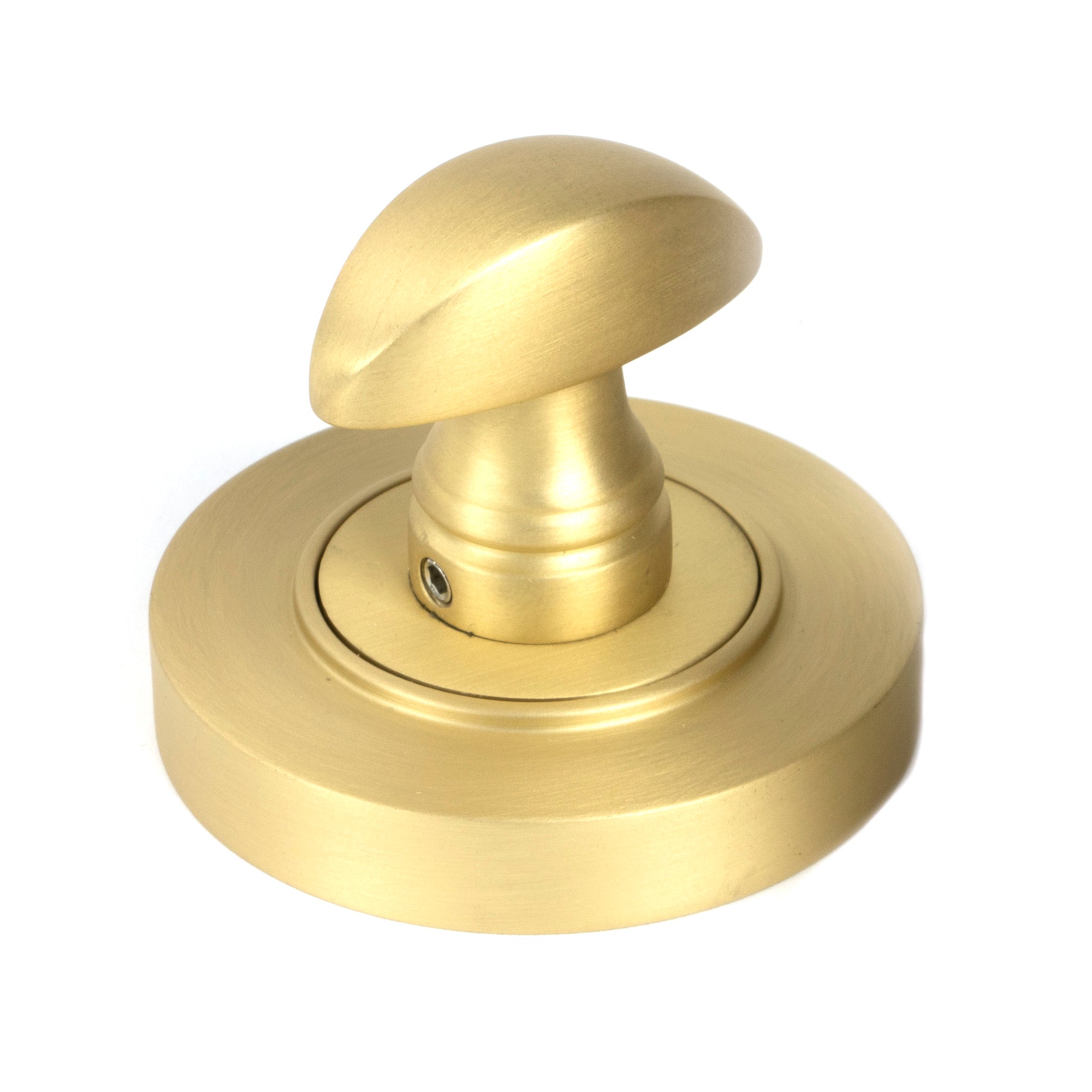 Satin Brass Round Thumbturn Set (Plain) | From The Anvil-Thumbturns-Yester Home
