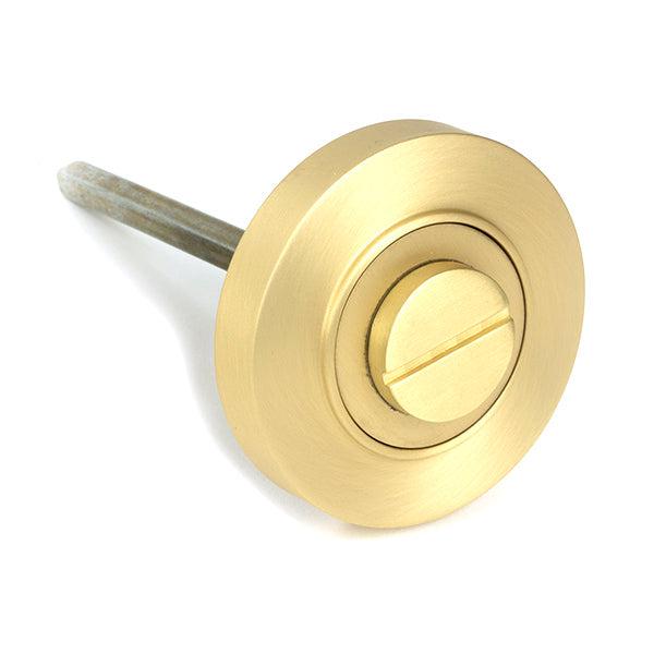 Satin Brass Round Thumbturn Set (Plain) | From The Anvil-Thumbturns-Yester Home