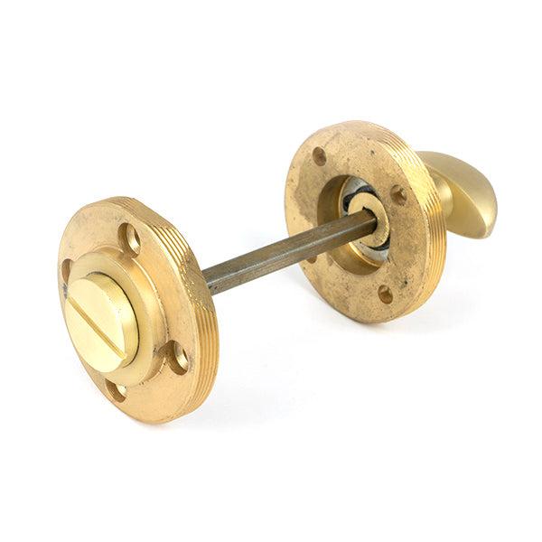 Satin Brass Round Thumbturn Set (Plain) | From The Anvil-Thumbturns-Yester Home
