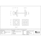 Satin Brass Round Thumbturn Set (Square) | From The Anvil - Thumbturns - From The Anvil - Yester Home