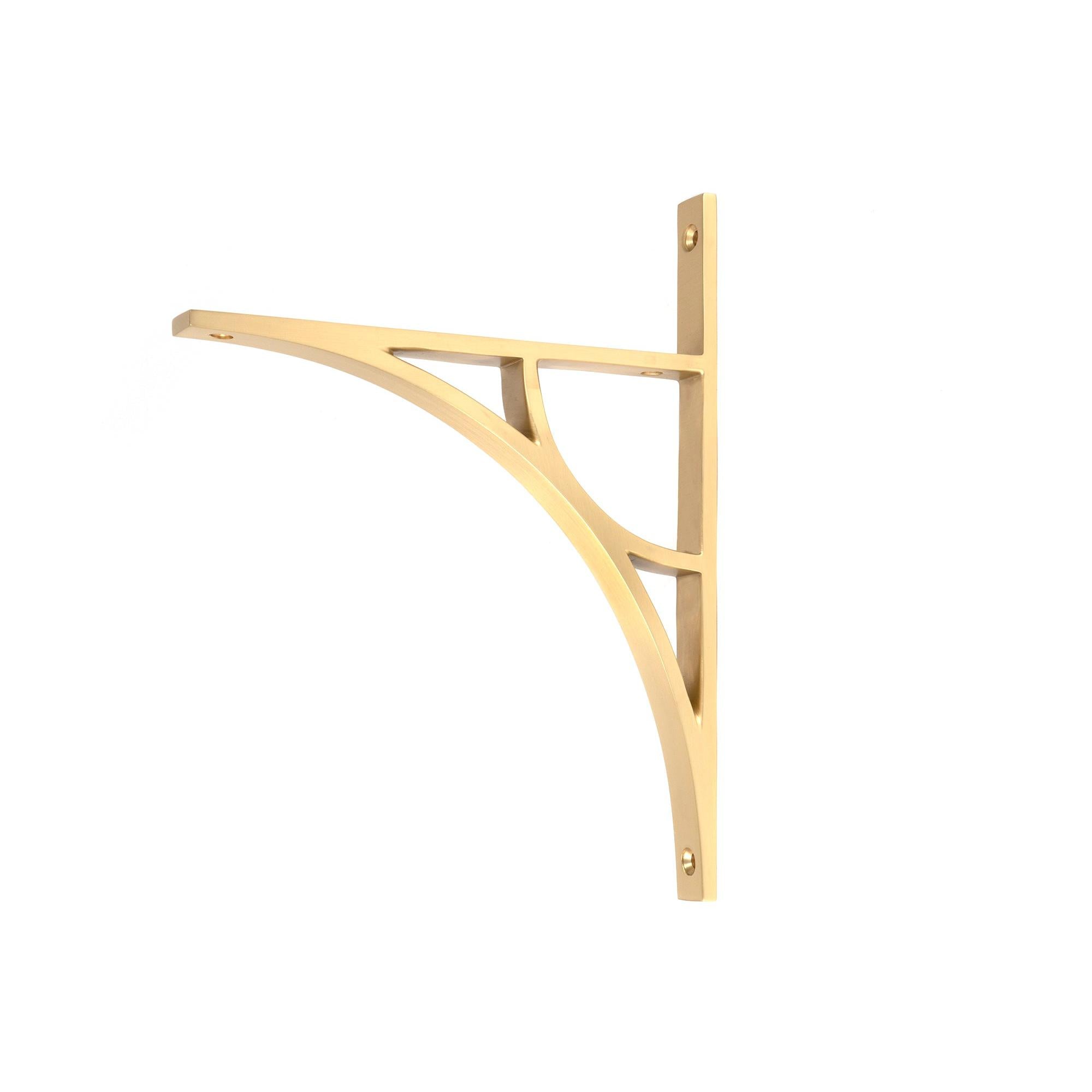 Satin Brass Tyne Shelf Bracket (260mm x 200mm) | From The Anvil - Shelf Brackets - From The Anvil - Yester Home