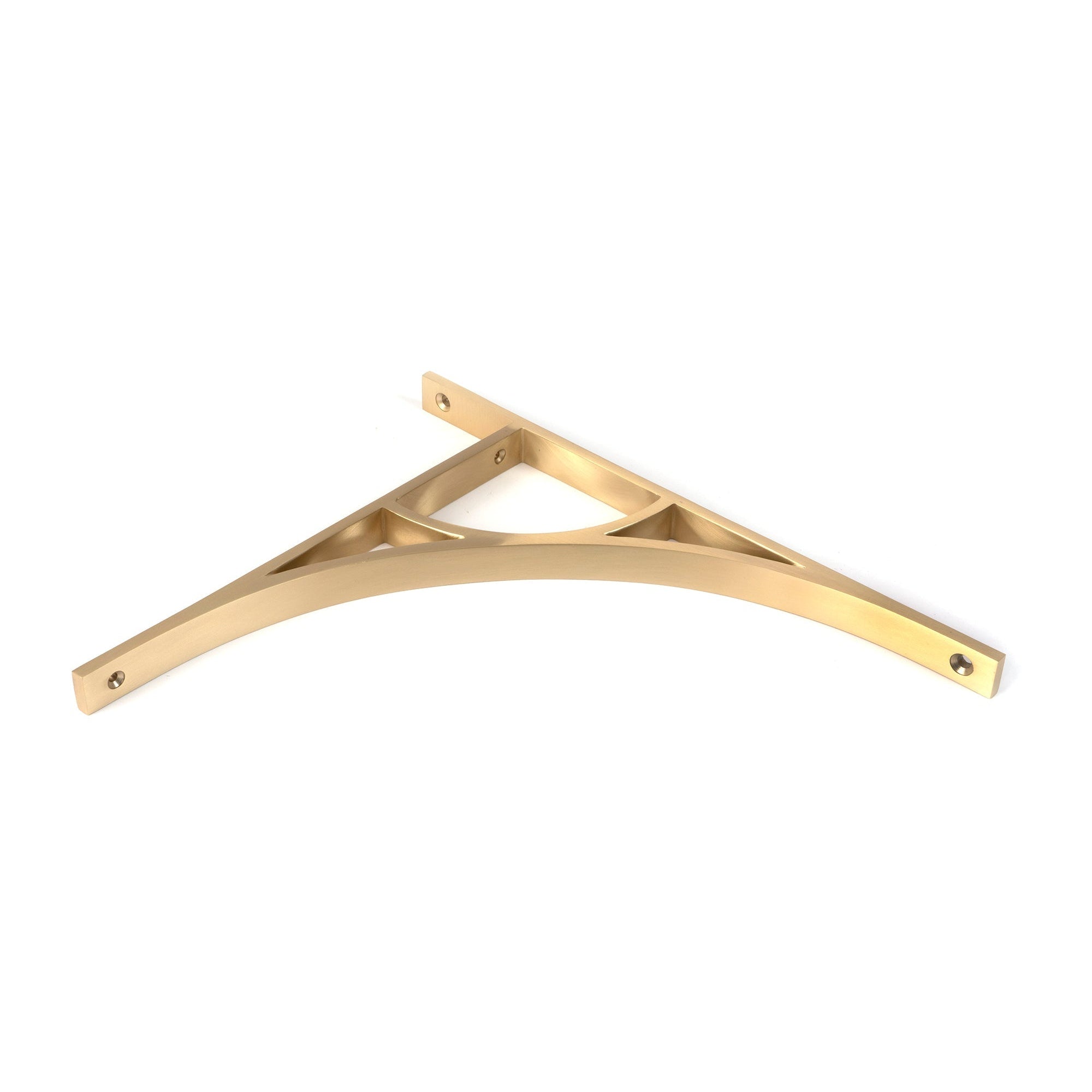 Satin Brass Tyne Shelf Bracket (314mm x 250mm) | From The Anvil-Shelf Brackets-Yester Home