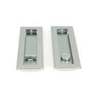 Satin Chrome 175mm Art Deco Rectangular Pull - Privacy Set | From The Anvil - Cabinet Pulls - From The Anvil - Yester Home