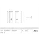 Satin Chrome 175mm Art Deco Rectangular Pull - Privacy Set | From The Anvil - Cabinet Pulls - From The Anvil - Yester Home