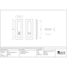 Satin Chrome 175mm Plain Rectangular Pull - Privacy Set | From The Anvil-Cabinet Pulls-Yester Home
