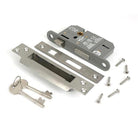 Satin Chrome 2½" 5 Lever BS Sash Lock KA - Sash Locks - From The Anvil - Yester Home