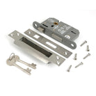Satin Chrome 2½" 5 Lever BS Sash Lock KA - Sash Locks - From The Anvil - Yester Home