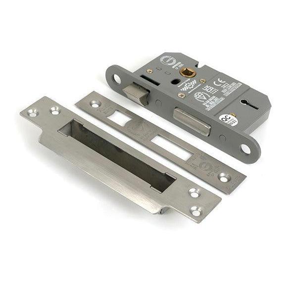 Satin Chrome 2½" 5 Lever BS Sash Lock KA - Sash Locks - From The Anvil - Yester Home