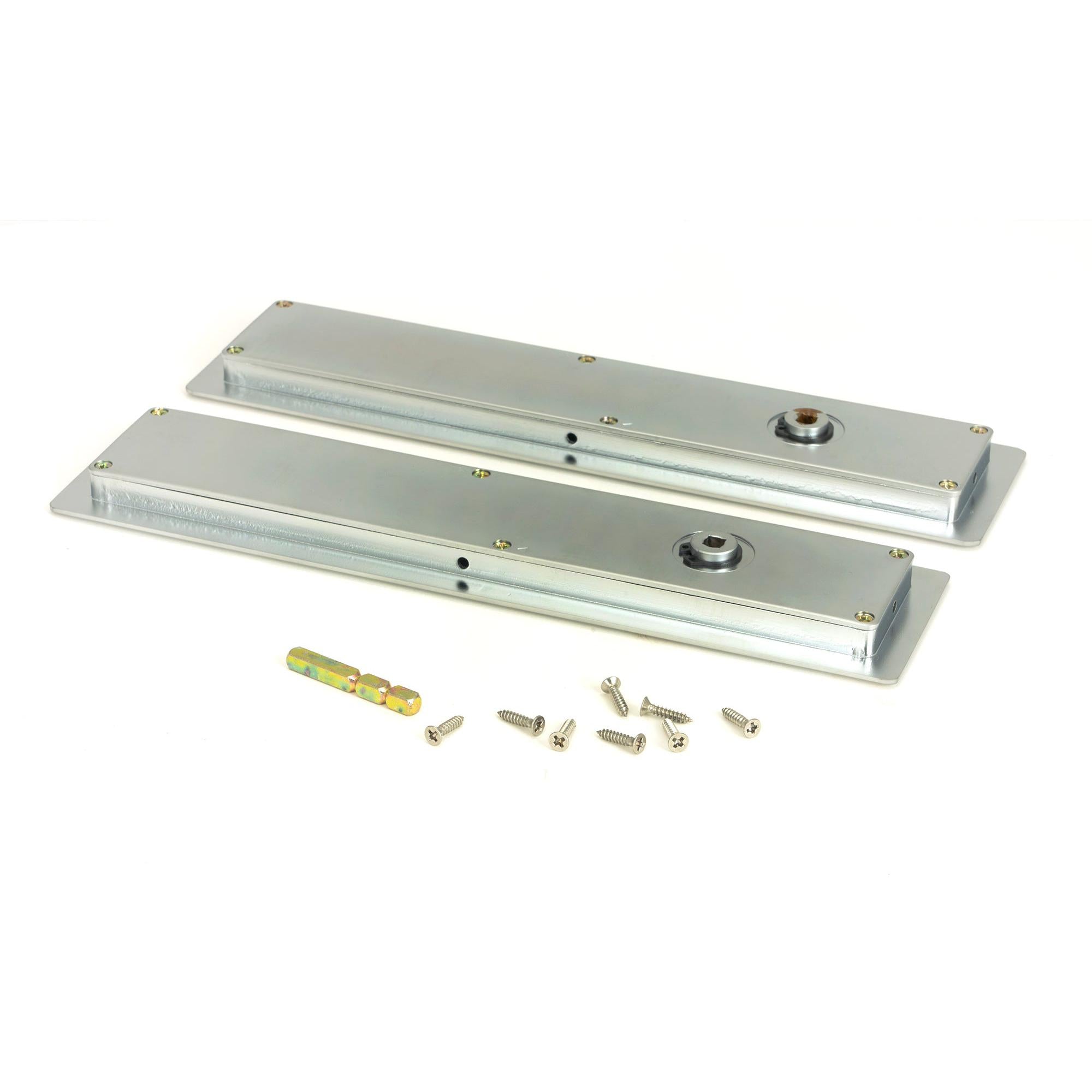 Satin Chrome 250mm Art Deco Rectangular Pull - Privacy Set | From The Anvil - Cabinet Pulls - From The Anvil - Yester Home