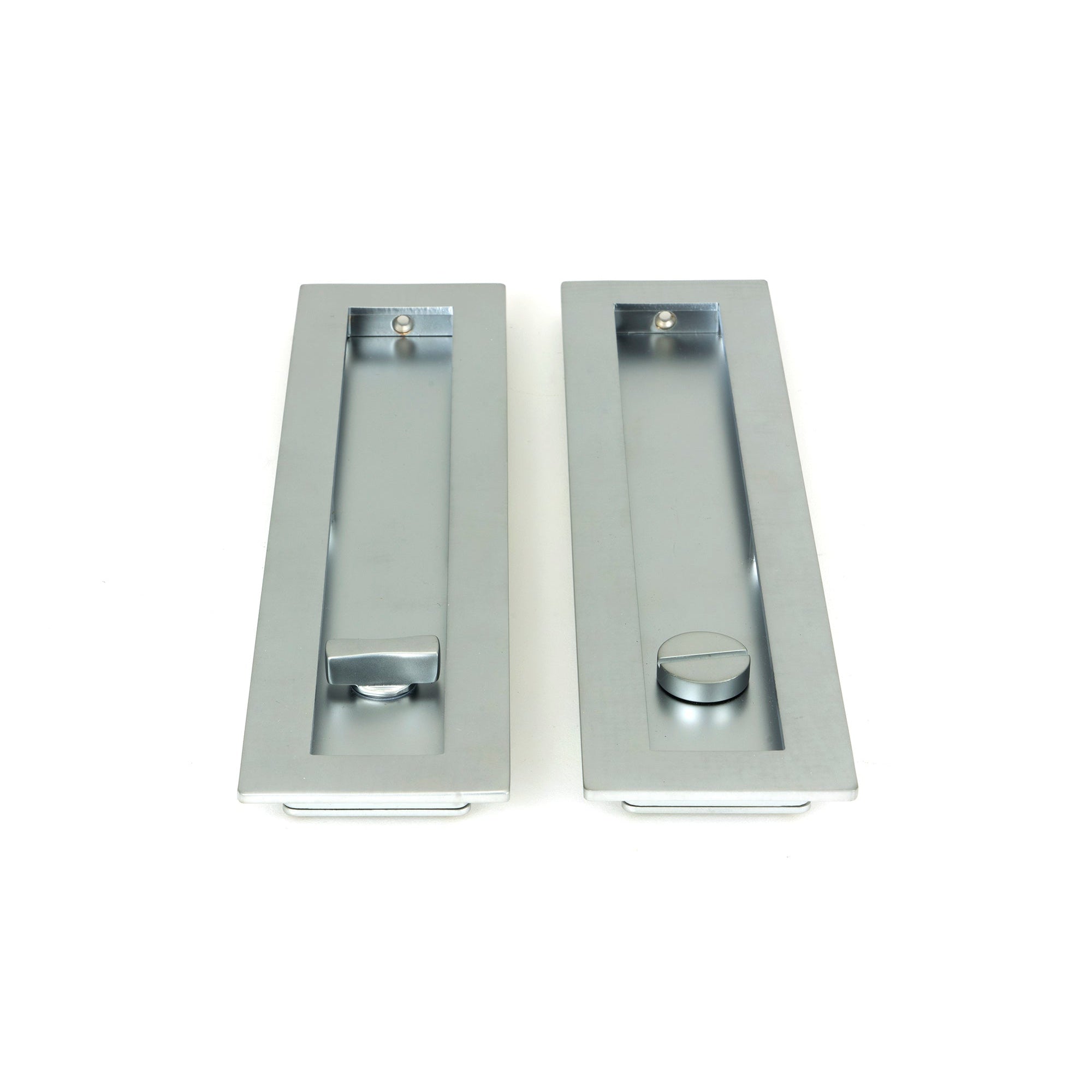 Satin Chrome 250mm Plain Rectangular Pull - Privacy Set | From The Anvil-Cabinet Pulls-Yester Home