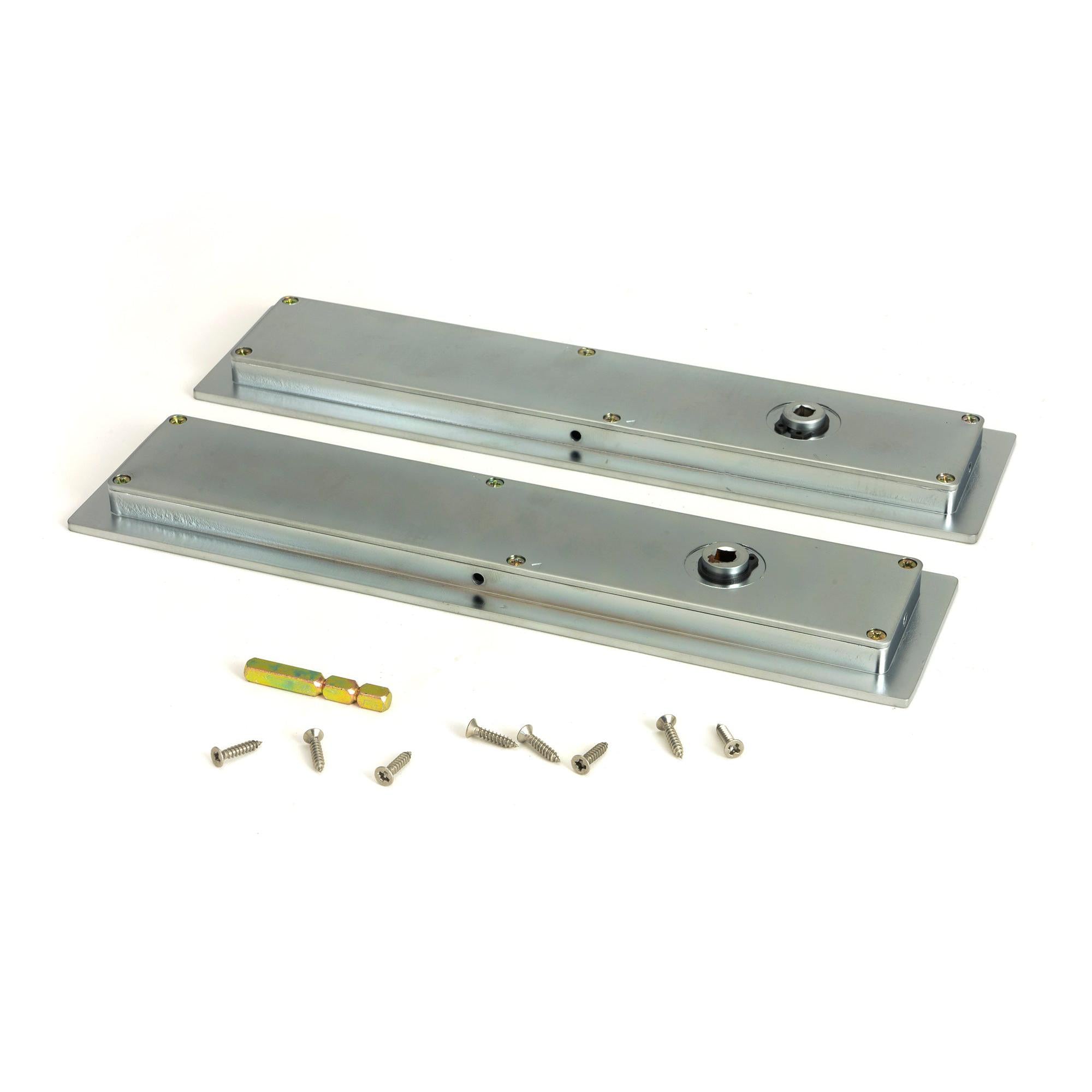 Satin Chrome 250mm Plain Rectangular Pull - Privacy Set | From The Anvil - Cabinet Pulls - From The Anvil - Yester Home
